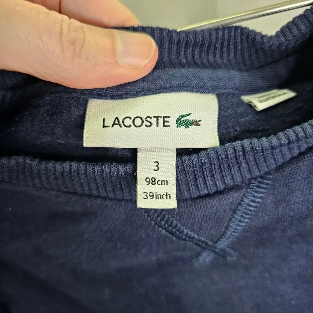 Lacoste Navy Blue Crocodile Graphic Crewneck Sweatshirt Size 3 - Picture 6 of 12